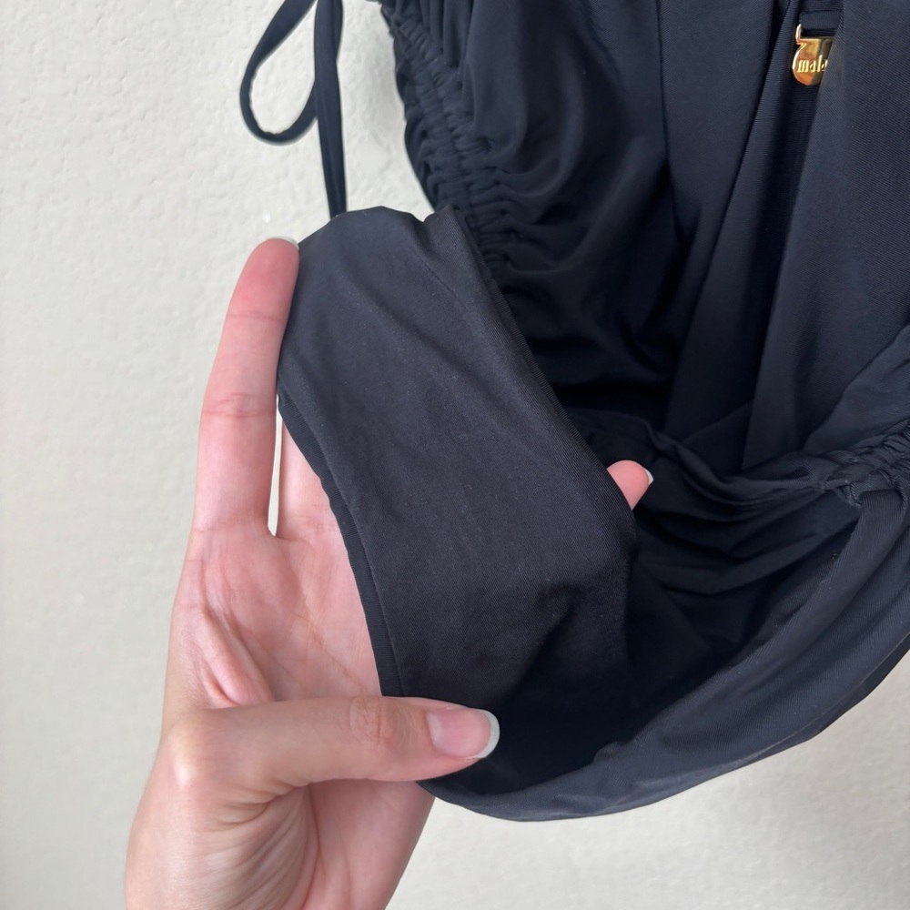 Malai Harper Side Tie Ruched Black One Piece Swimsuit - Picture 10 of 10